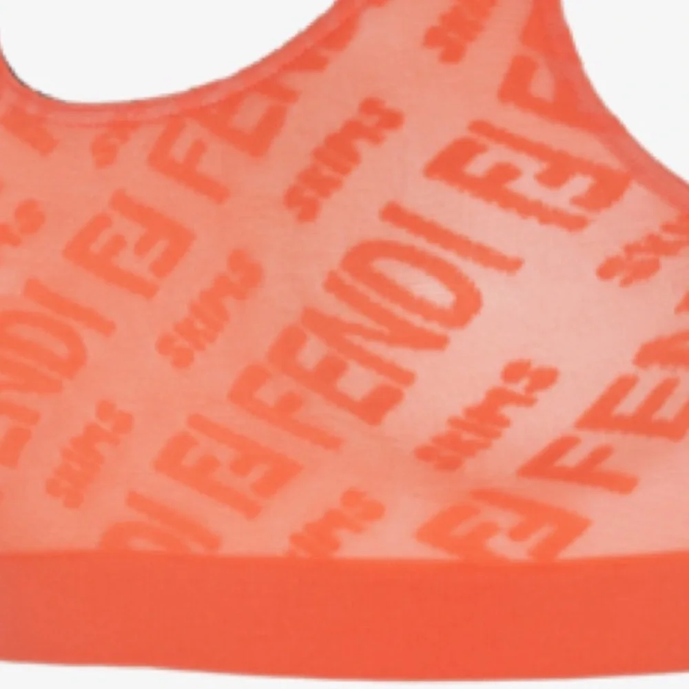 NEW FENDI X SKIMS Hosiery Bralette Georgia Bra Sheer Logo
